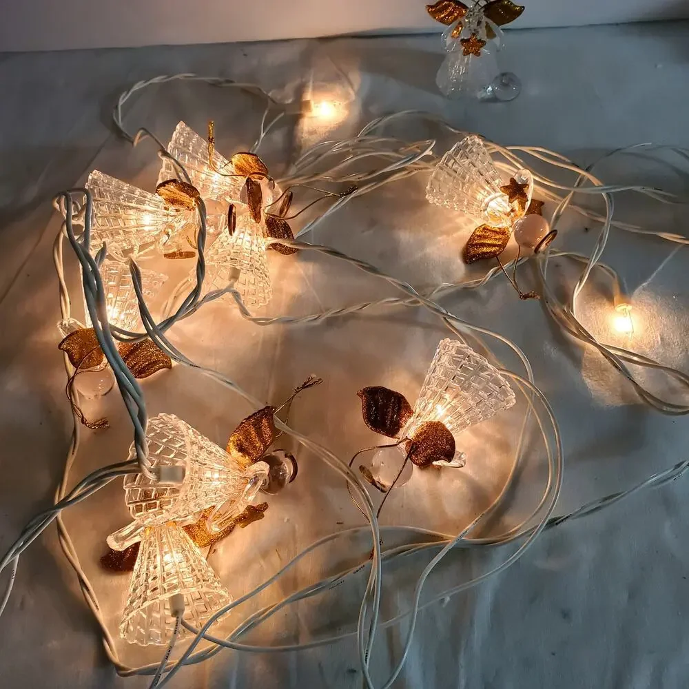 Vtg 2003 Avon Eight Angels String Lights Christmas Cherub Tested Working Y2K
